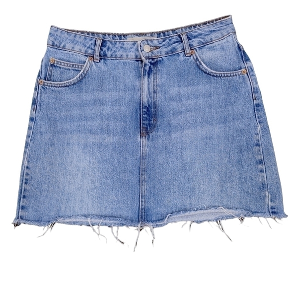 10 - Topshop | Moto Jean Mini Skirt - Picture 2 of 7